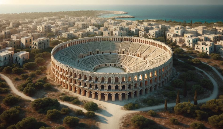 L'anfiteatro romano di Taranto giace sotto l’area dell'ex mercato coperto di via Anfiteatro, oggi trasformata in parcheggio a pagamento