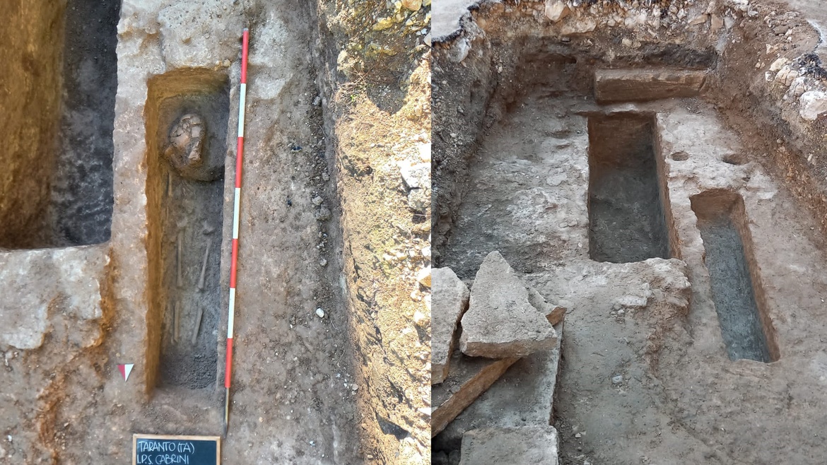 Nei pressi di via Dante ritrovate due sepolture intatte e a altri reperti storici molto importanti del periodo greco